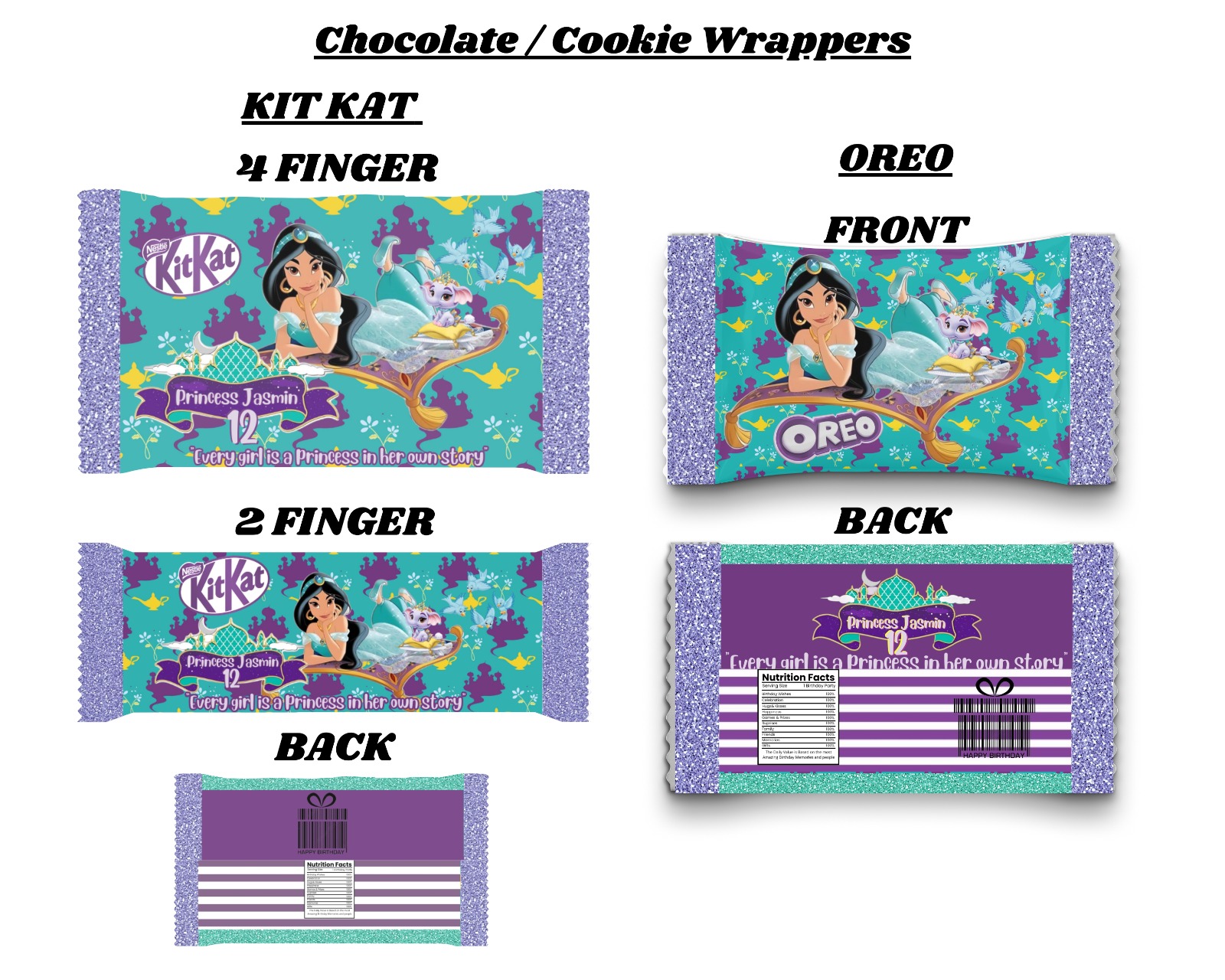 Chocolate and cookie wrappers by Cherished Moments